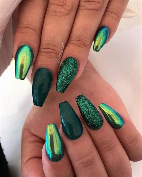 green coffin nails|elegant coffin nail designs.